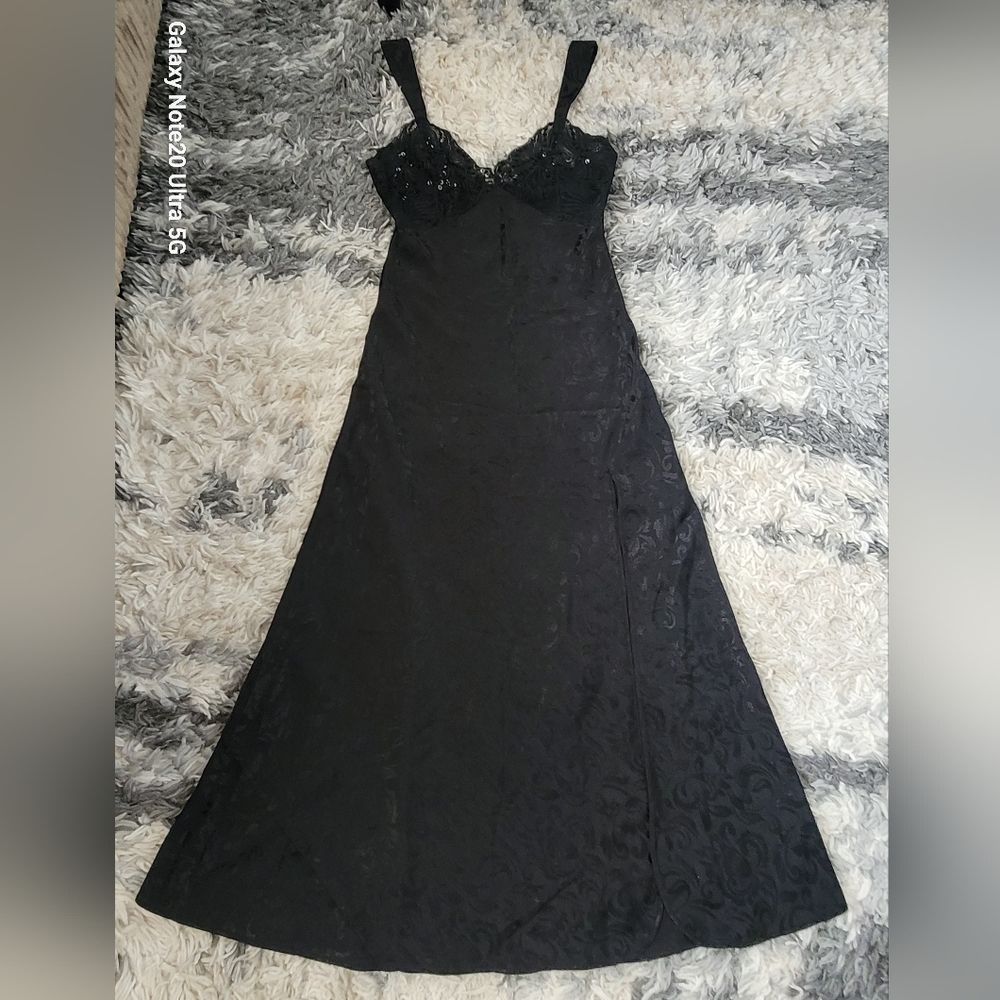 Victoria's Secret Elegant Black Satin Chemise